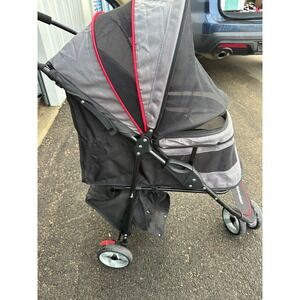 Gen7Pets Promenade Pet Stroller Black Grey Red 3-Wheel Jogger Dog Cat Carrier